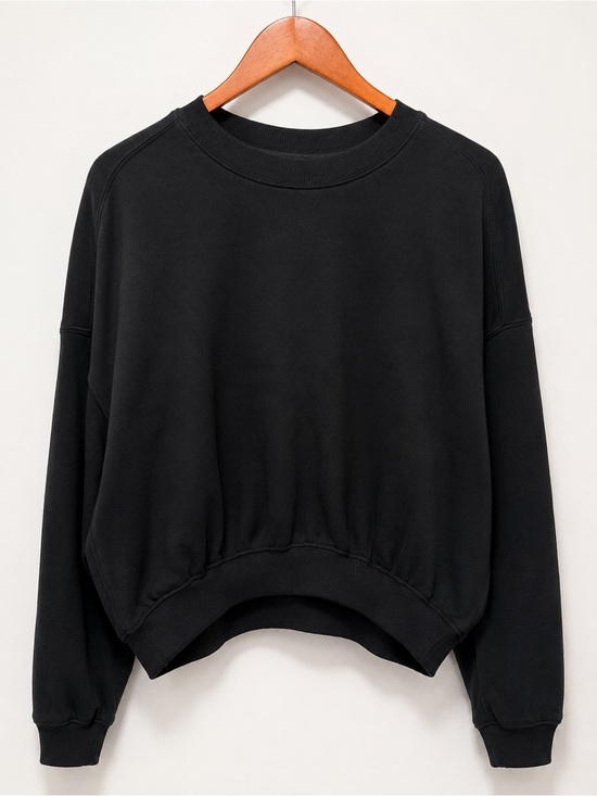 Universal Thread Tops - NWT Universal Thread Large Black Crewneck Pullover Sweatshirt | Elastic Hem